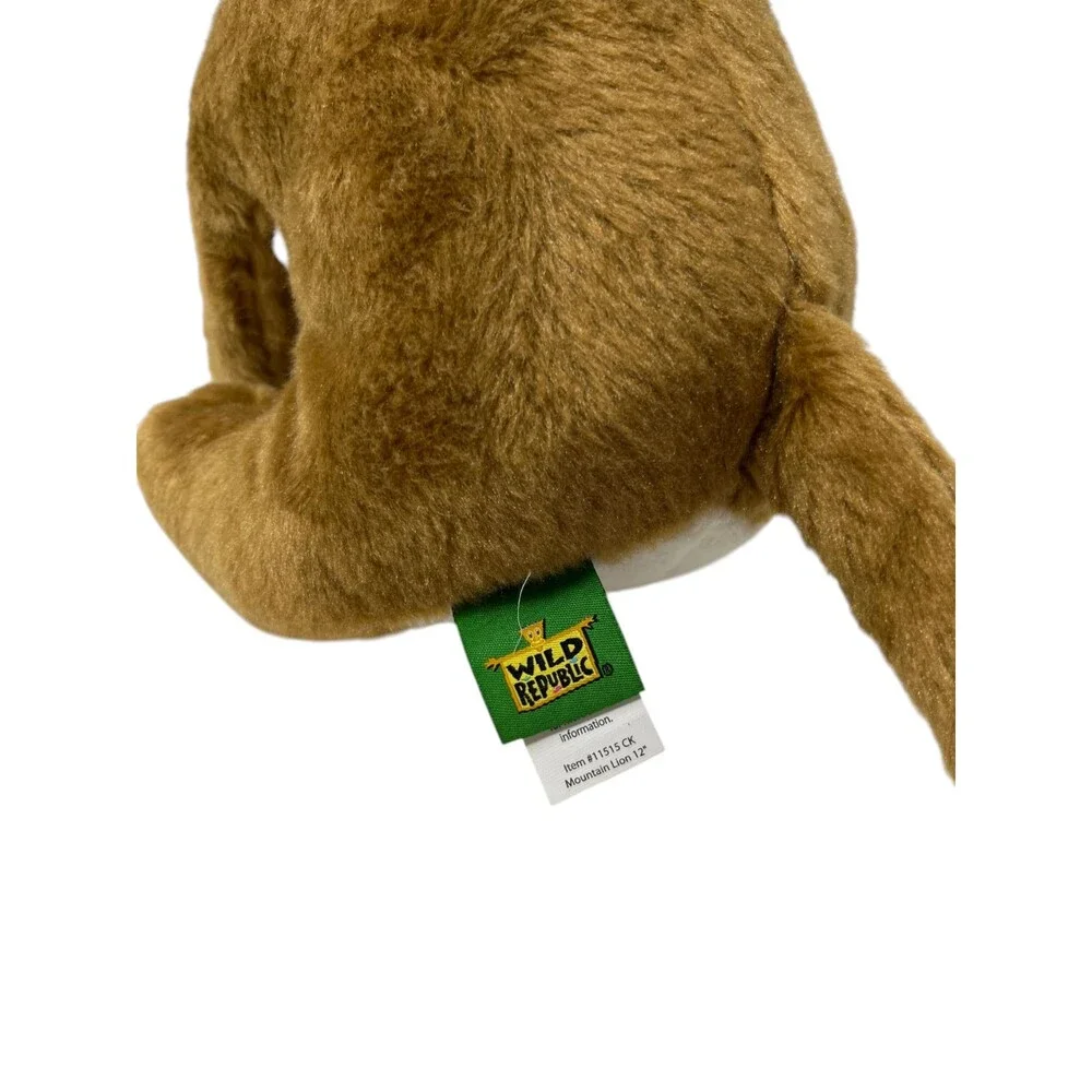 Wild Republic Plush Mountain Lion Size 12 in Tan White Cuddlekins 11515